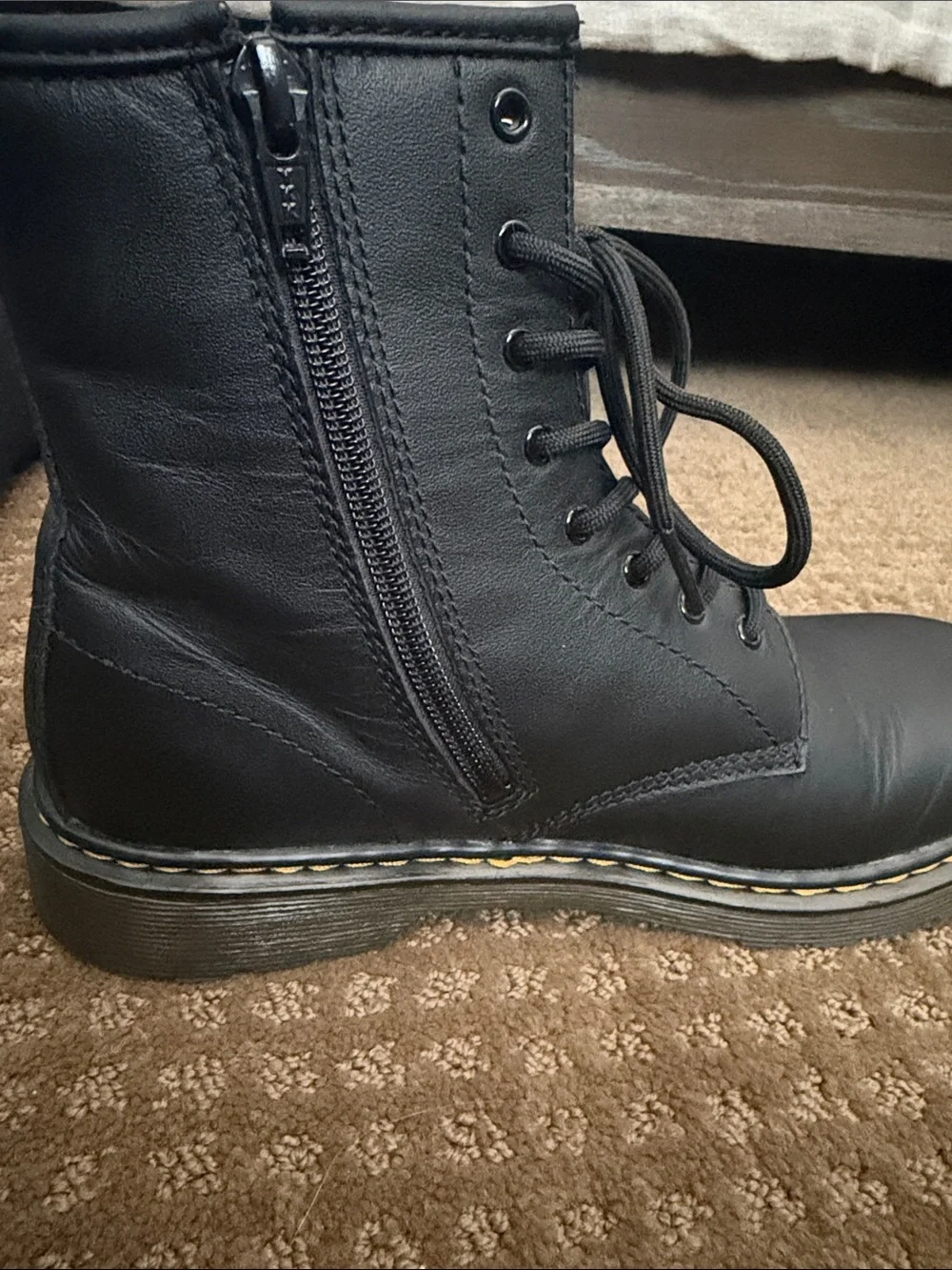 Dr. Martens Black Lace-Up Kids Boots